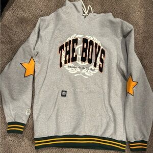 The Boys Club Gray Sweater with Yellow Star Accents